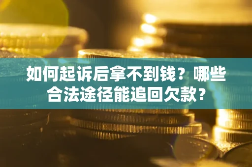武汉如何起诉后拿不到钱？哪些合法途径能追回欠款？
