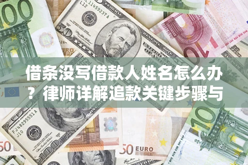 武汉借条没写借款人姓名怎么办？律师详解追款关键步骤与证据链构建